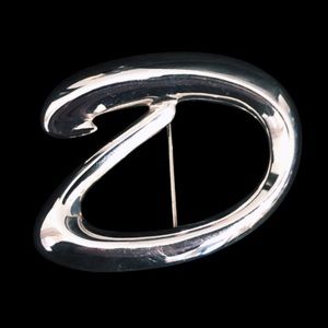 VTG 70’s - Solid 925 Sterling Silver Monogram Brooch Pin
